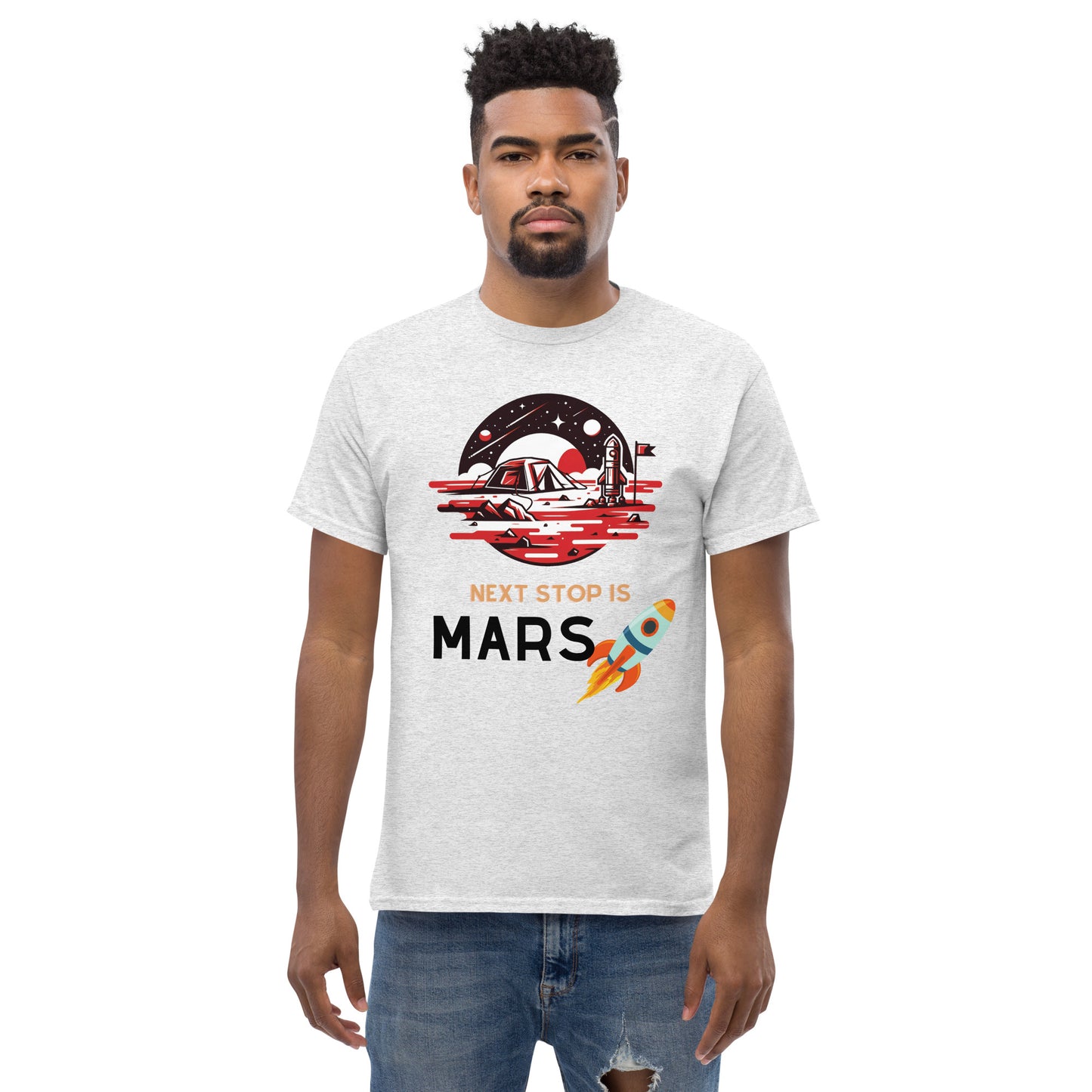 Classic Round Neck Printed To the Space T-shirt