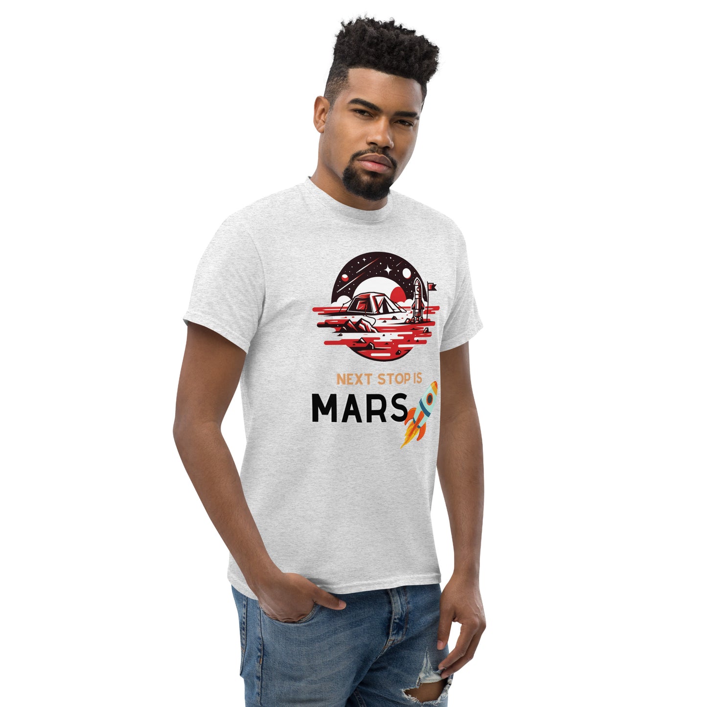 Classic Round Neck Printed To the Space T-shirt