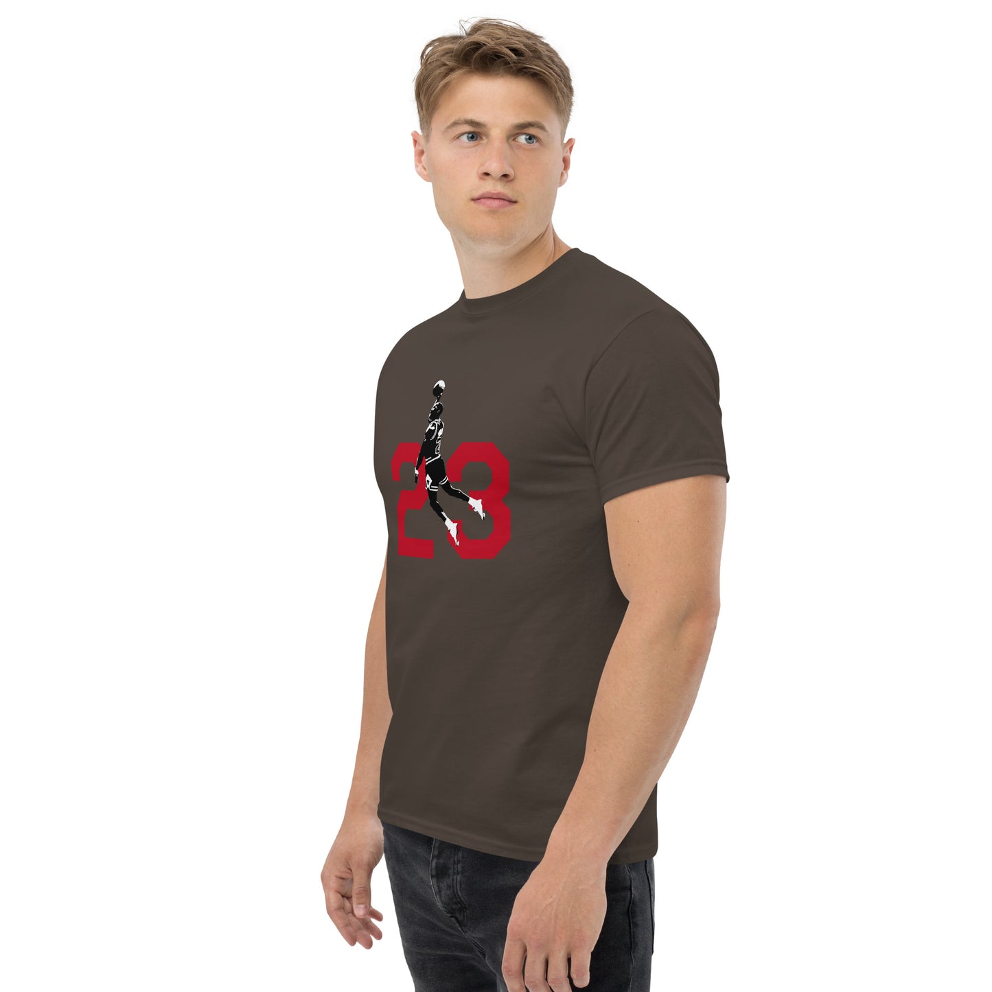 Men Classic Round Neck Printed  Sport T-shirt