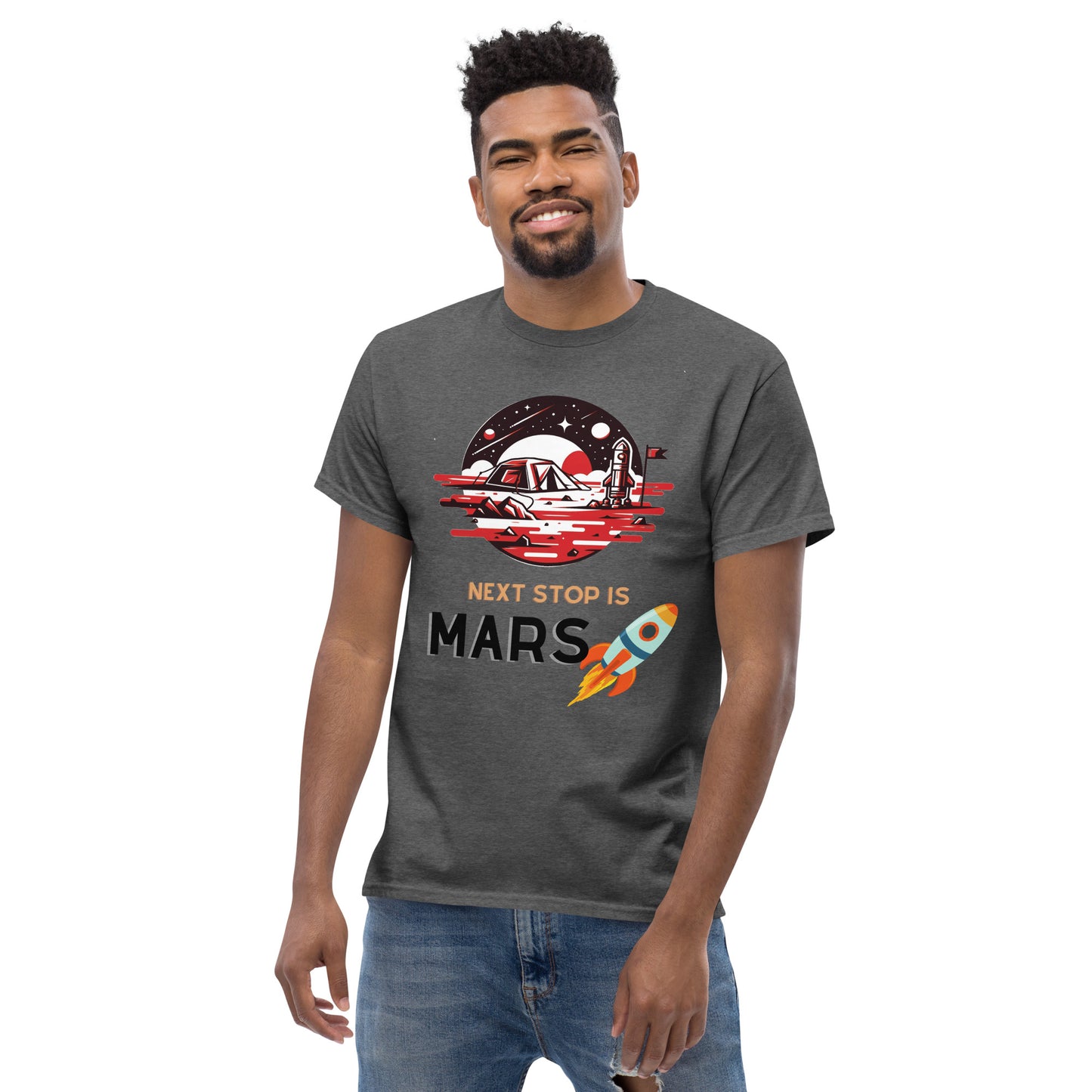 Classic Round Neck Printed To the Space T-shirt