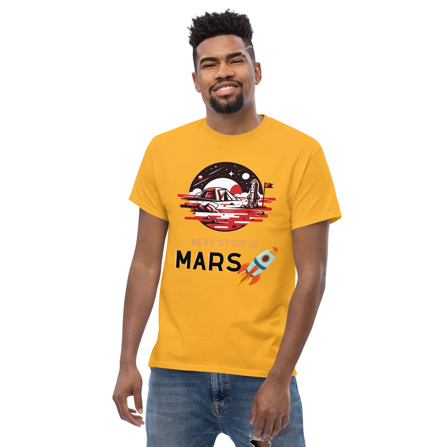 Classic Round Neck Printed To the Space T-shirt