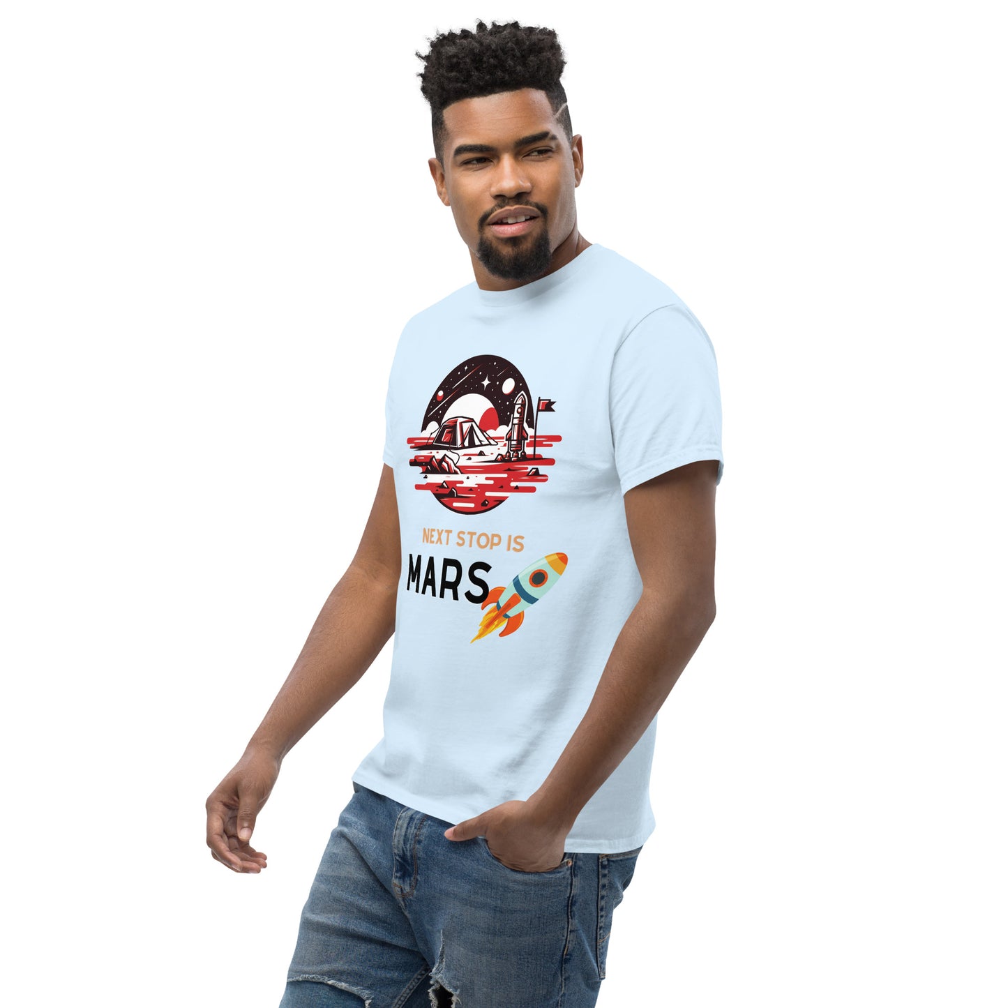 Classic Round Neck Printed To the Space T-shirt