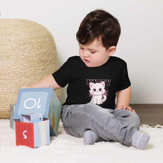 Cute Graphic Printed Kitty T-shirt FOR Toddlers