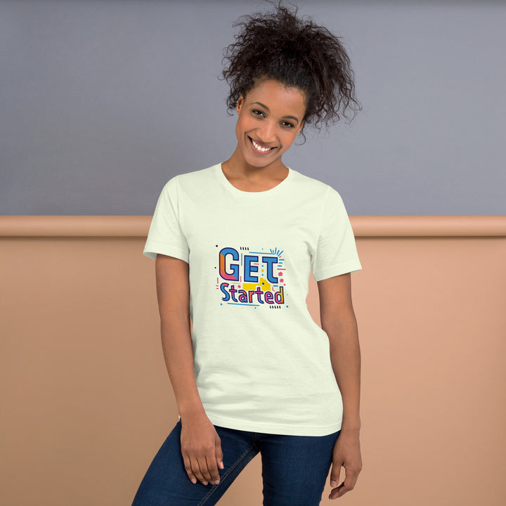 Classic  Graphic Get Started T-shirt for Men and women