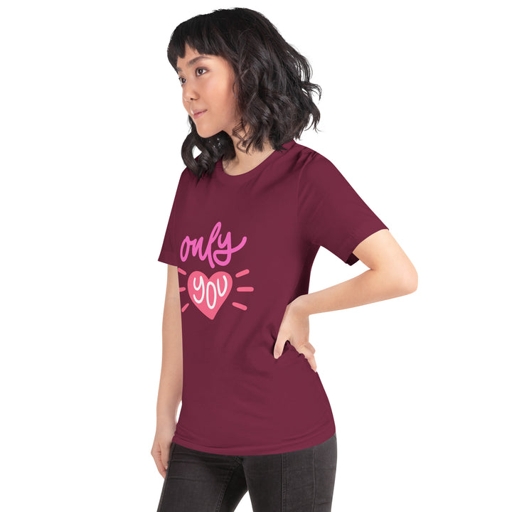 Cute Round Neck Graphic Printed T-shirt for Women