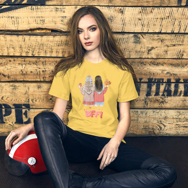 Cute Round Neck Friends Graphic Printed T-shirt