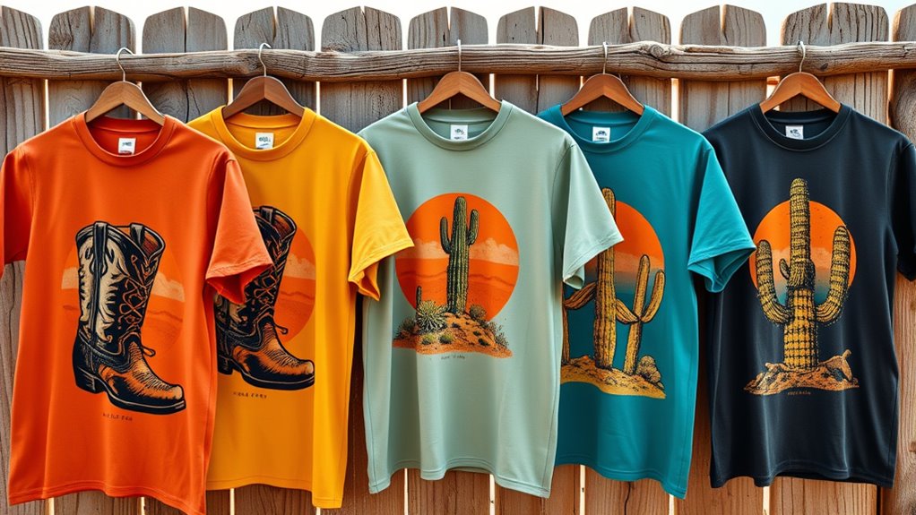 cowboy and desert t shirt designs
