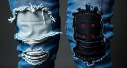 customize distress patch jeans