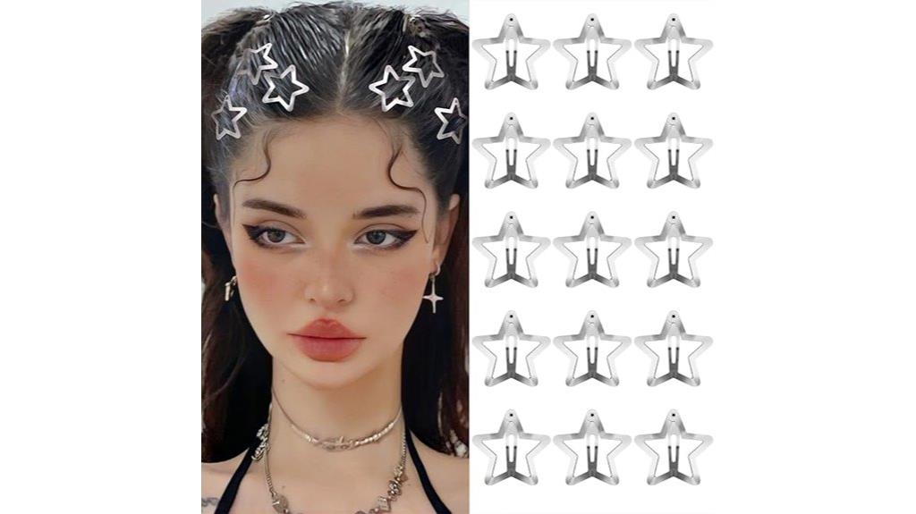 2000s silver star hair clips