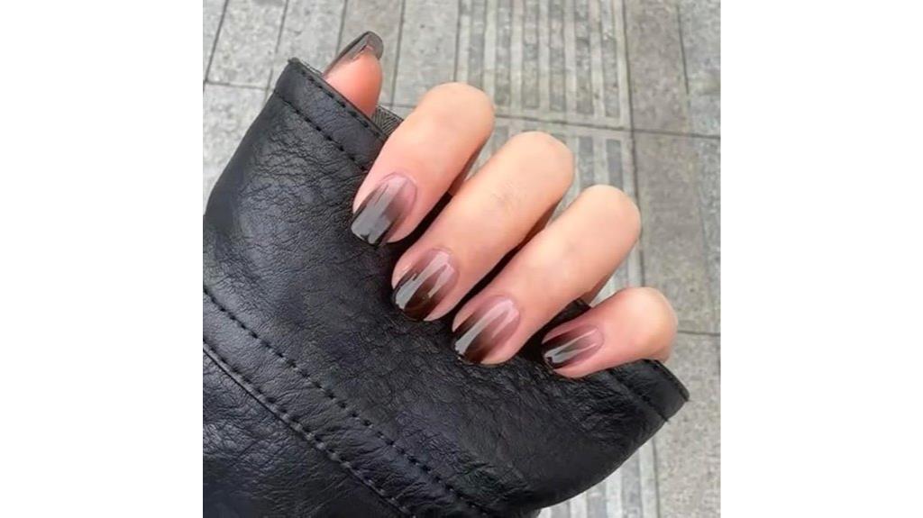 black ombre nail set