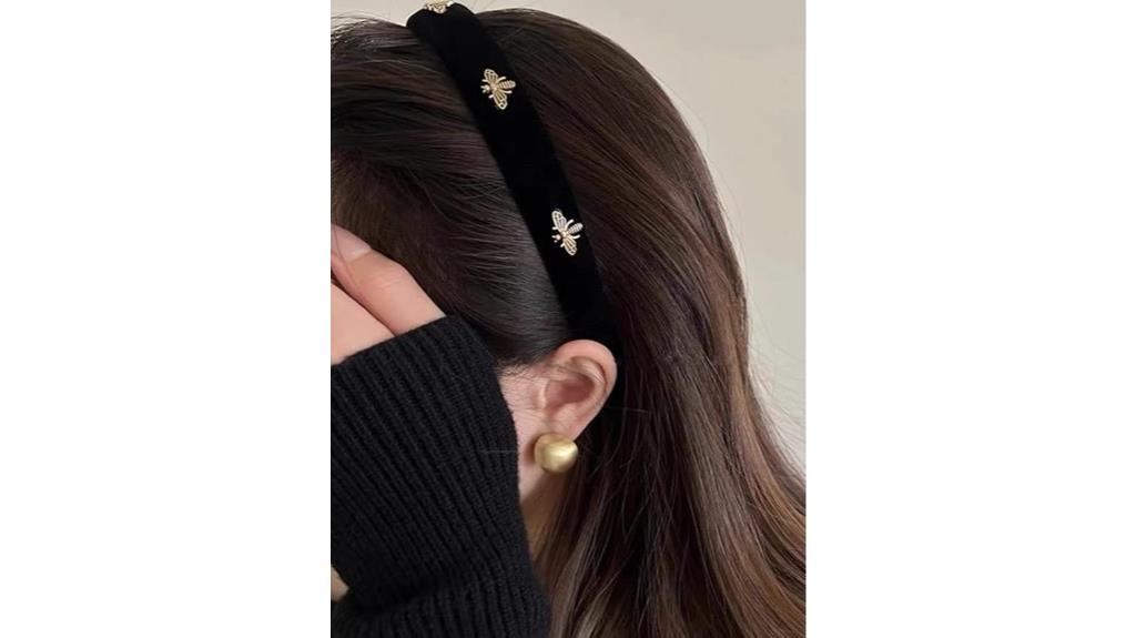 black velvet pearl headband