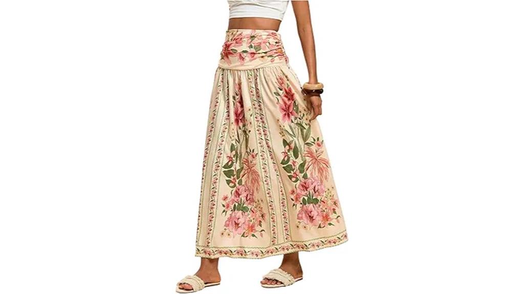 boho floral maxi skirt