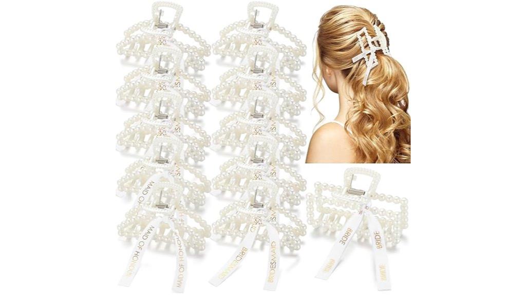 bridal pearl hair clips