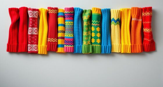 bright colorful winter arm warmers
