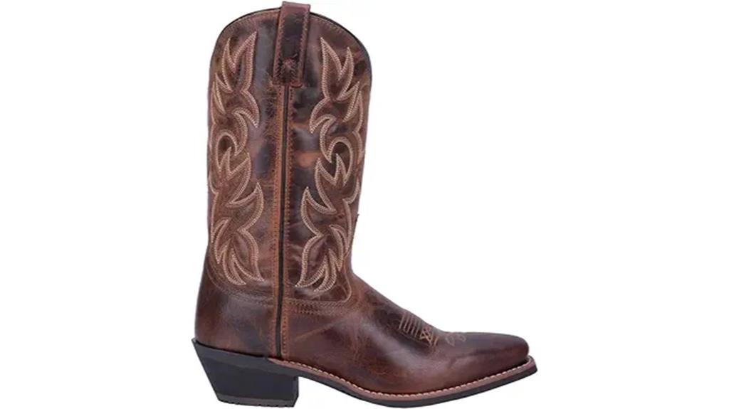 brown mid calf square toe boots