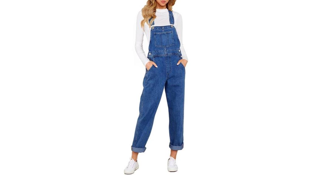 casual denim bib overalls