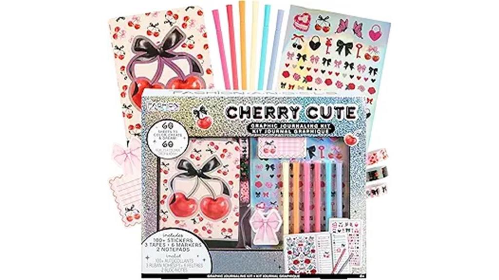cherry themed journaling craft kit