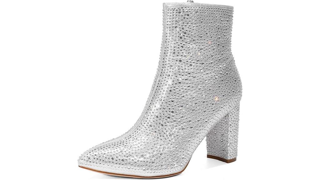 chunky heel pointed booties