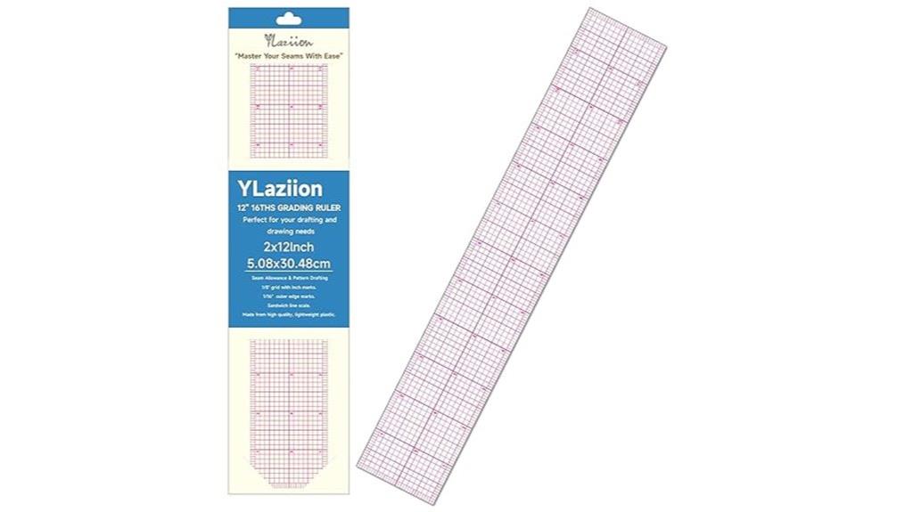 clear 12 inch sewing ruler