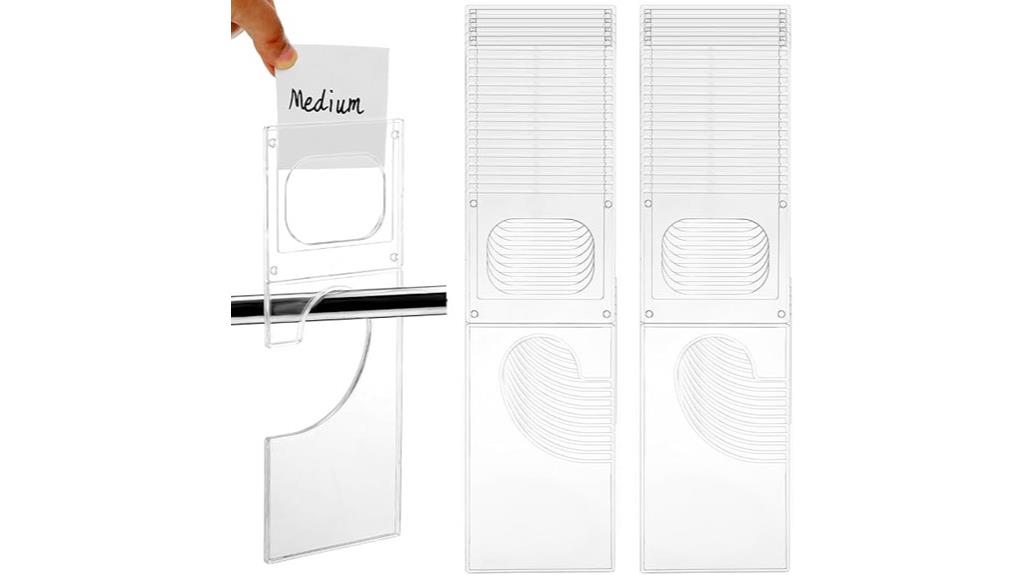 clothing rack size dividers