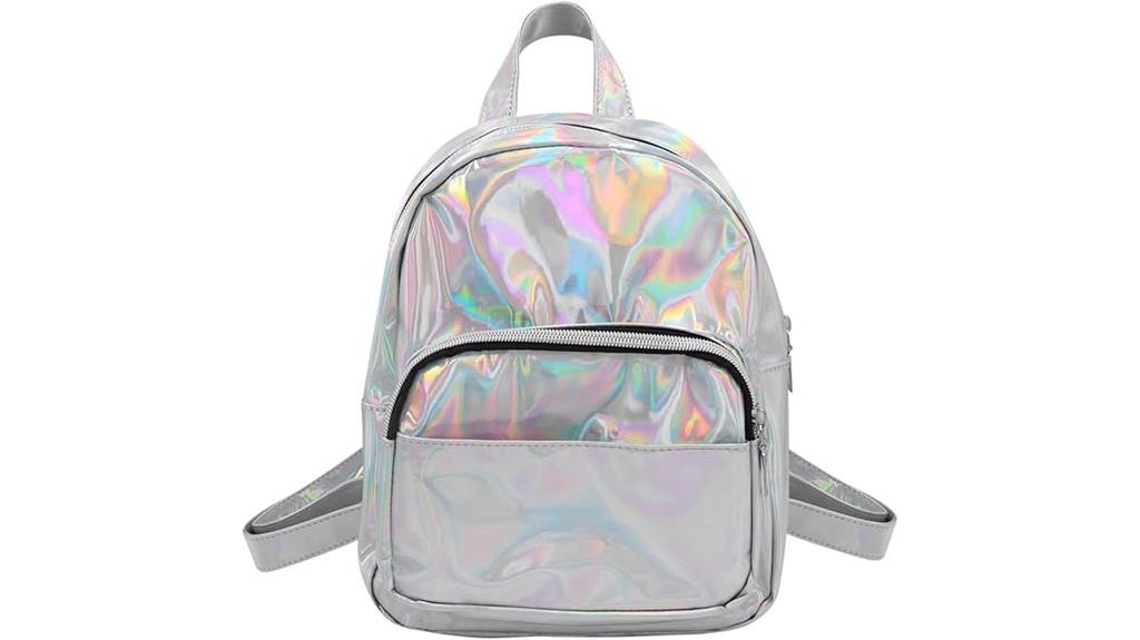 colorful holographic shoulder bag