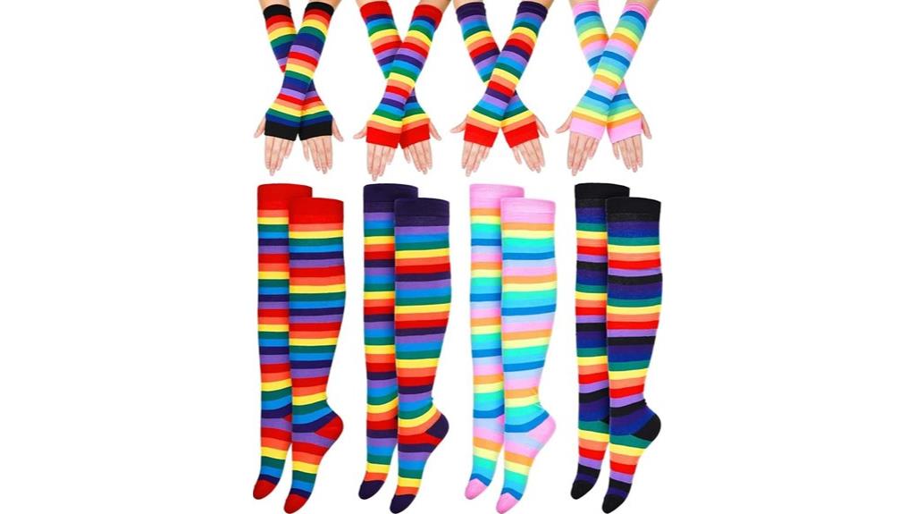 colorful rainbow sock set