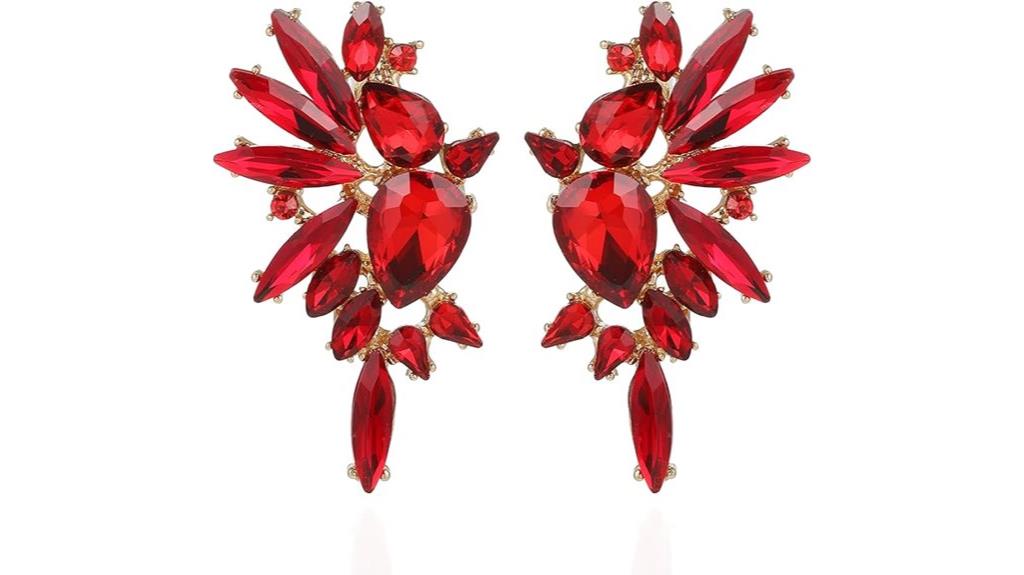 colorful rhinestone drop earrings