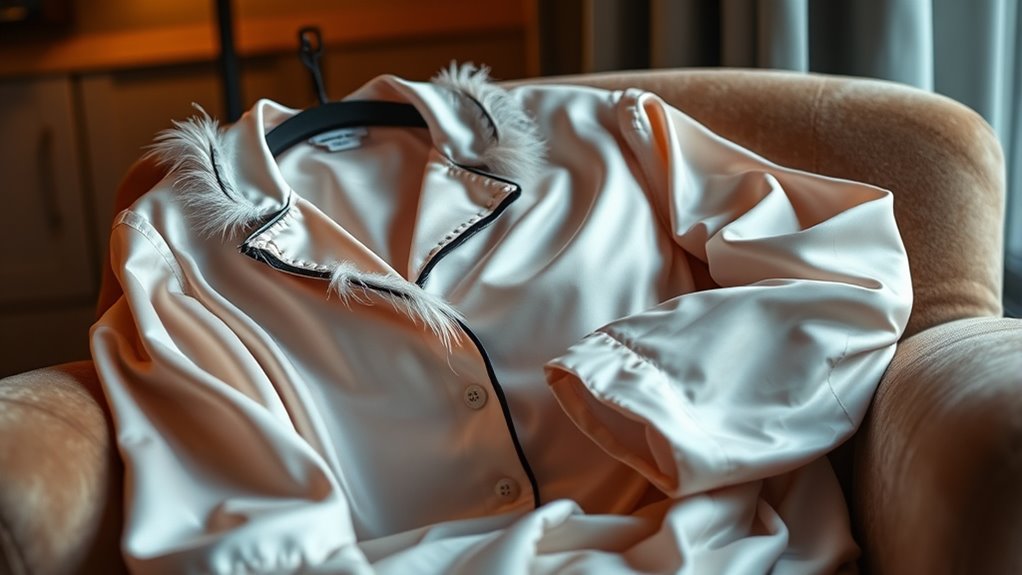 comfortable durable feather trim pajamas