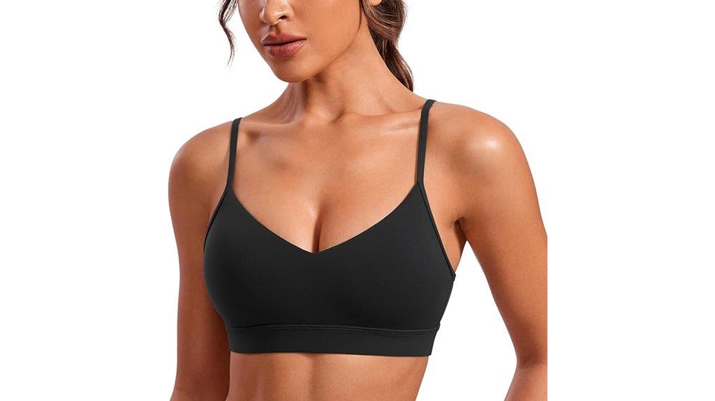 comfortable v neck sports bra