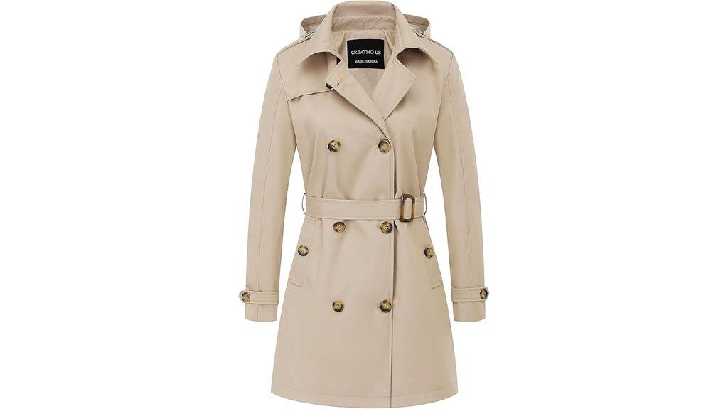 detachable hood trench coat