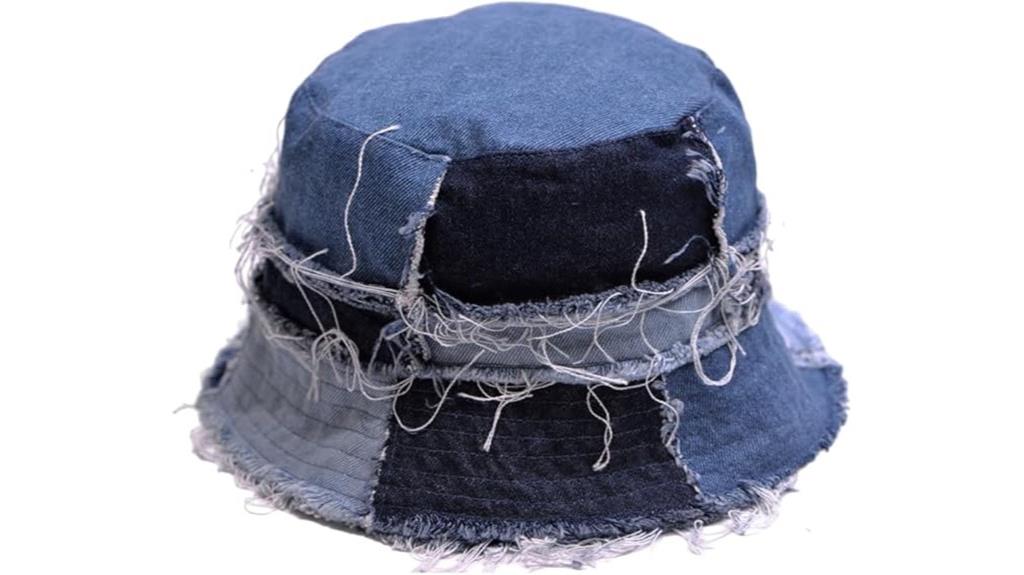 distressed cotton denim bucket