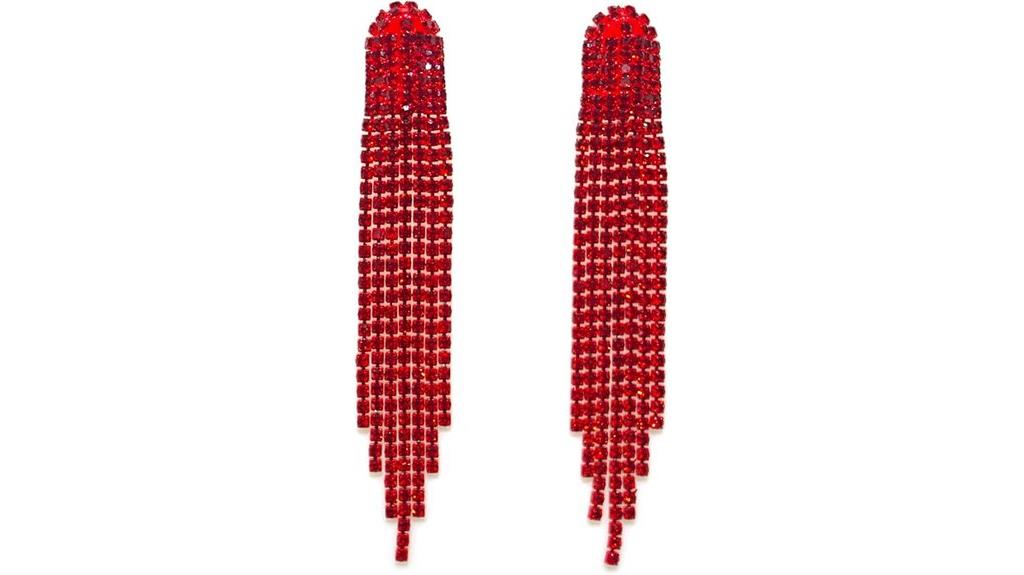 elegant rhinestone drop earrings