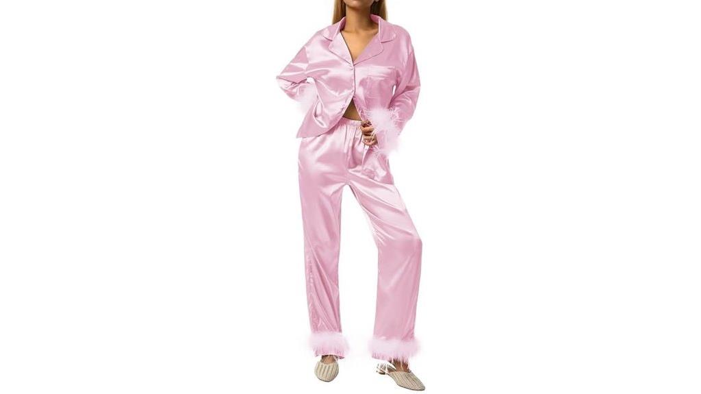 elegant satin pajama set