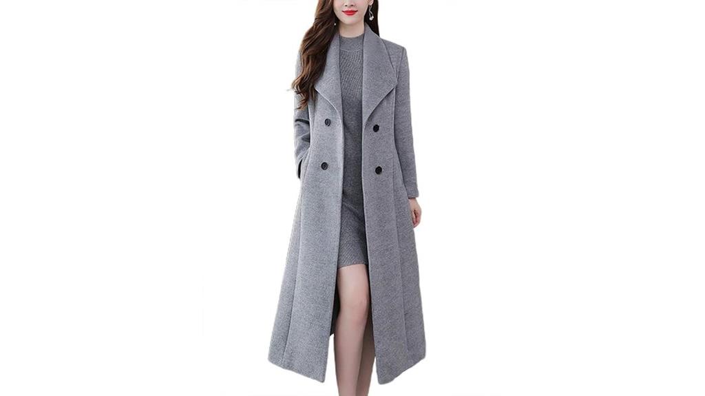 elegant wool maxi coat