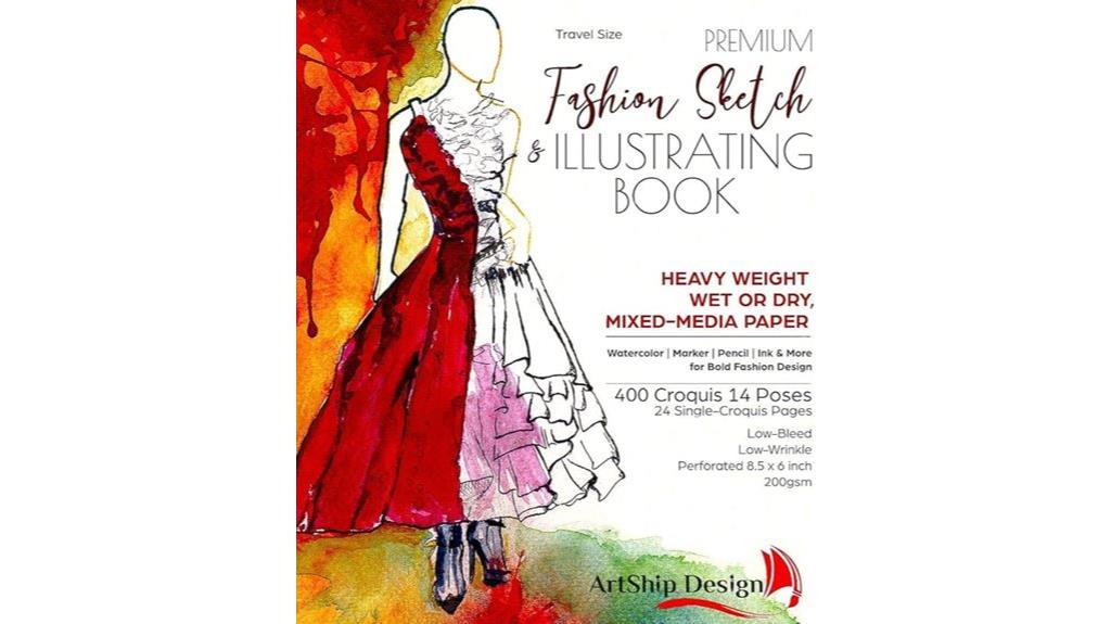 fashion sketchbook with templates