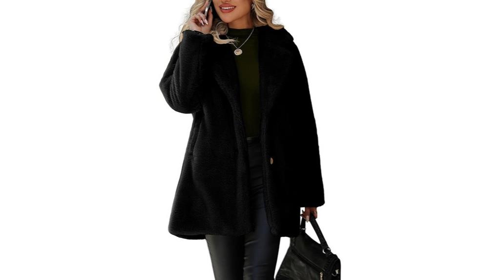 faux fur coat with buttons