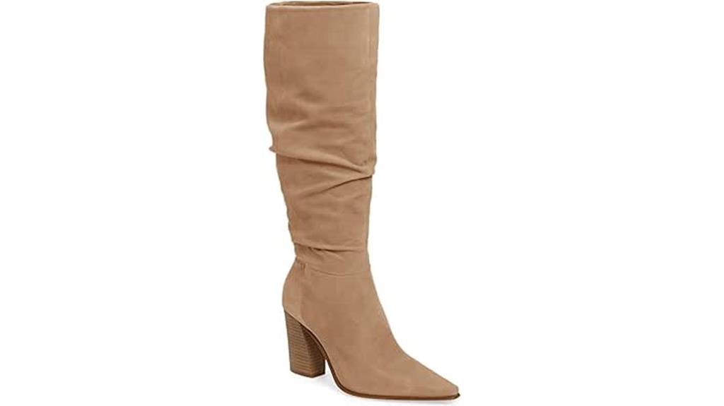 faux suede knee boots