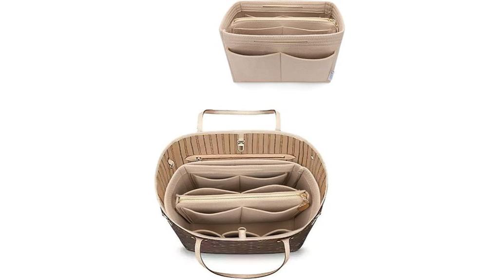 felt purse organizer with zipper