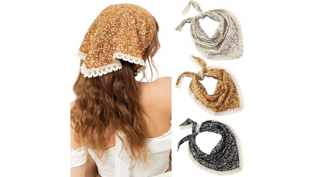 floral head scarf pack