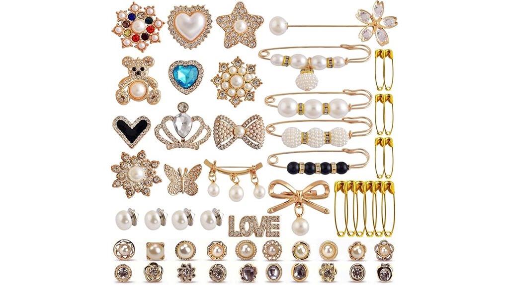 gold bling safety pin kit