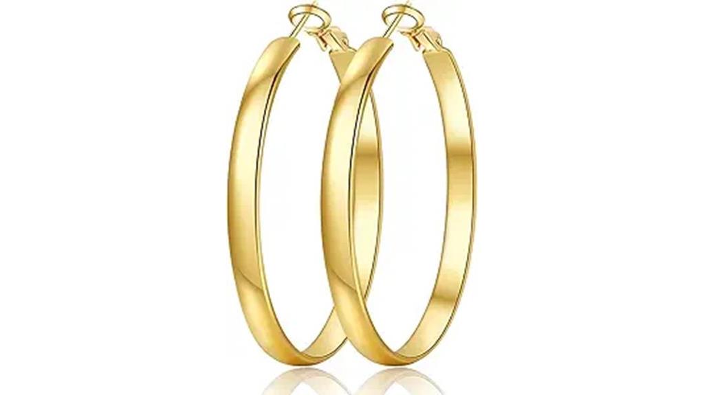 gold chunky hoop earrings