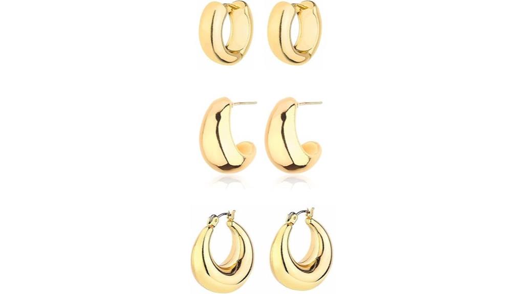gold chunky hoop earrings