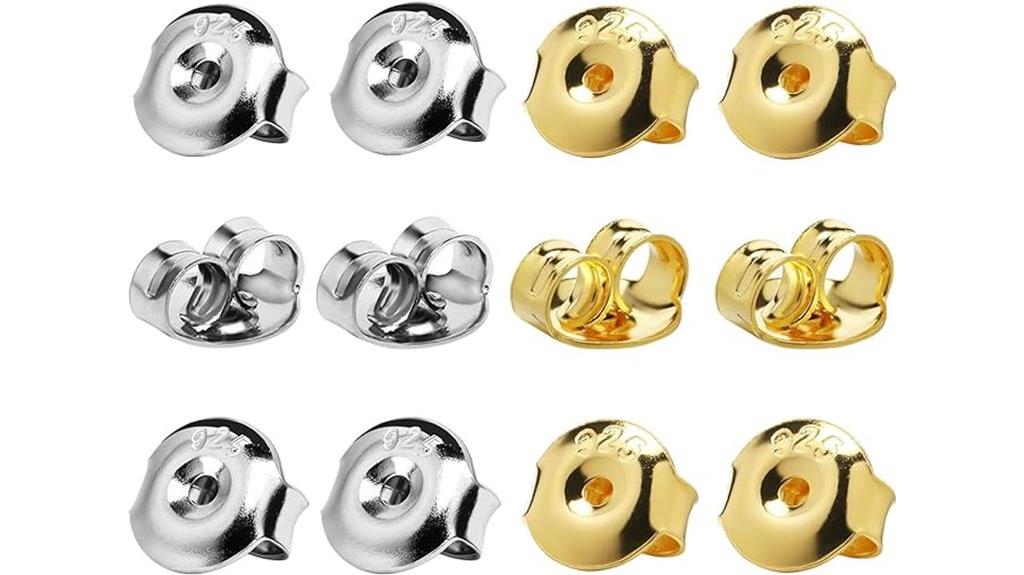 gold plated earring backs