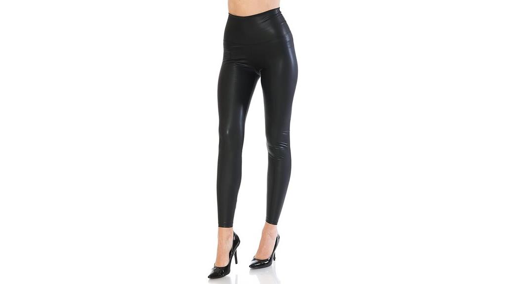 high waist faux leather leggings