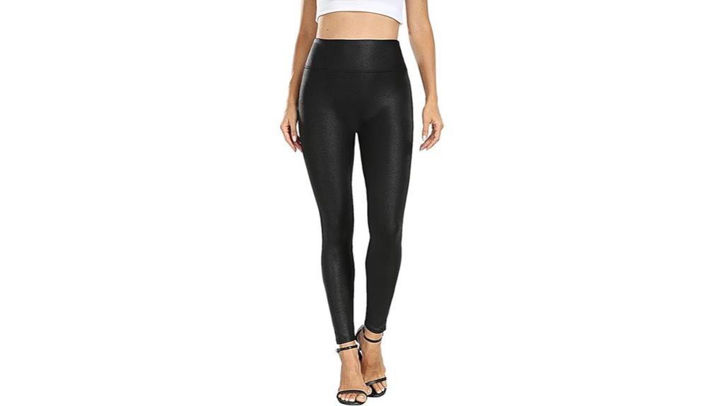 high waisted faux leather yoga