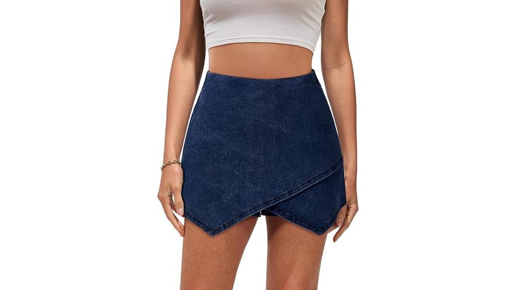 high waisted jean skorts