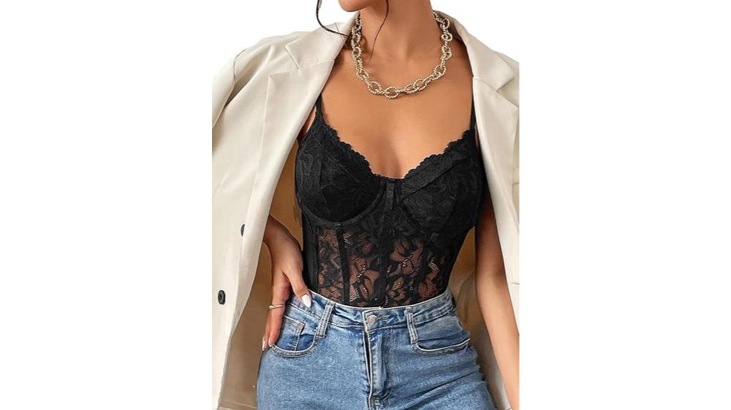 lace bustier cami bodysuit