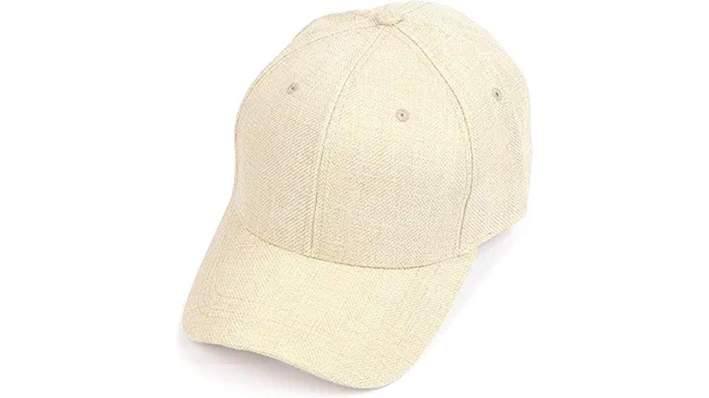 large faux linen cap