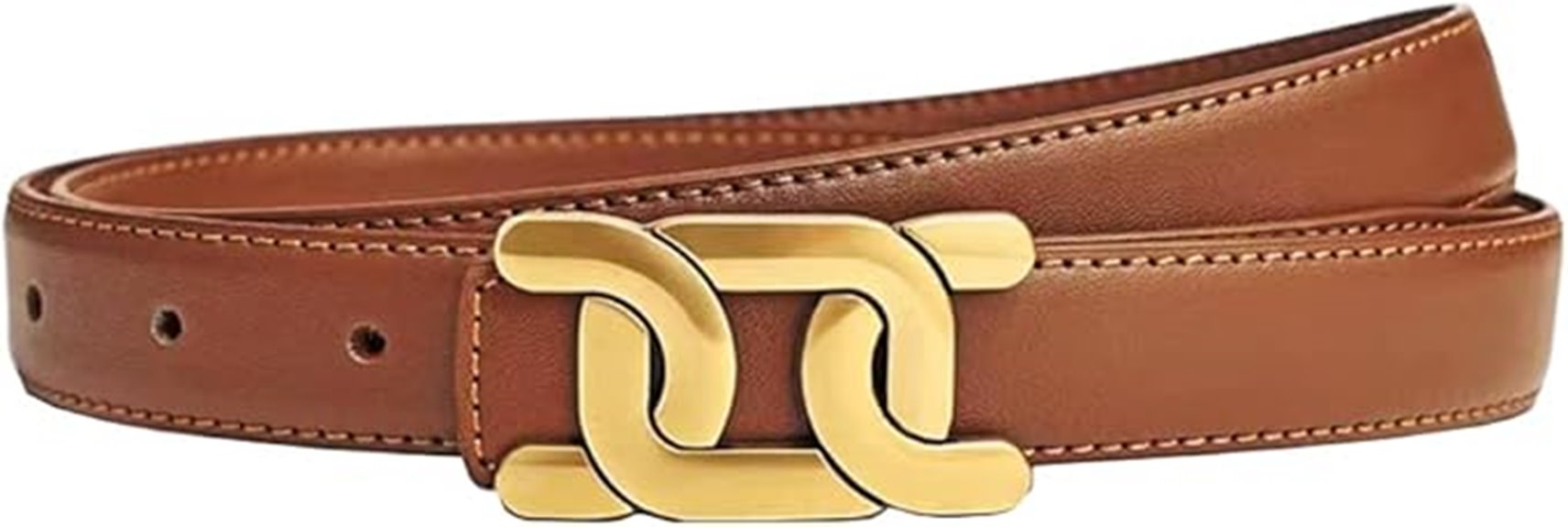 leather belt with gold buckle