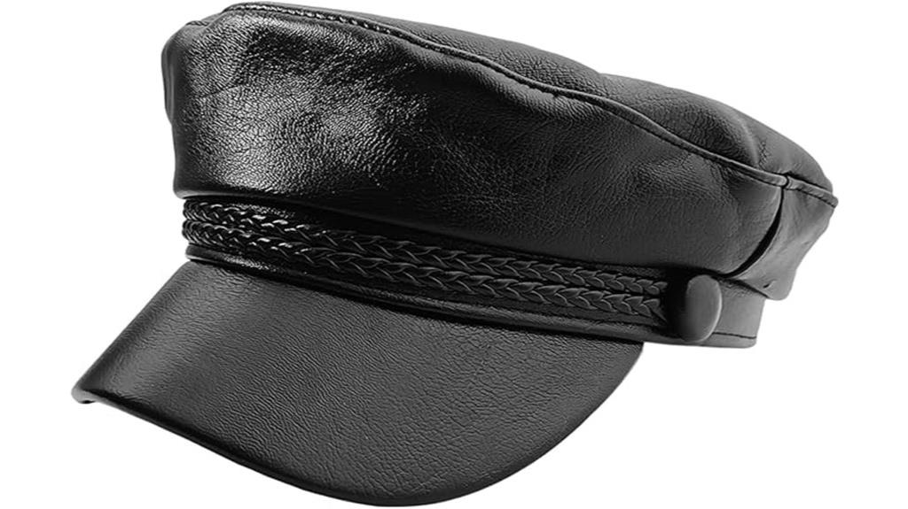 leather beret chauffeur hats